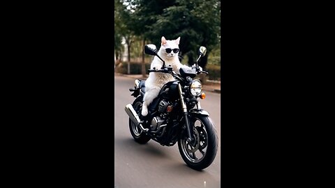 cat funny driving