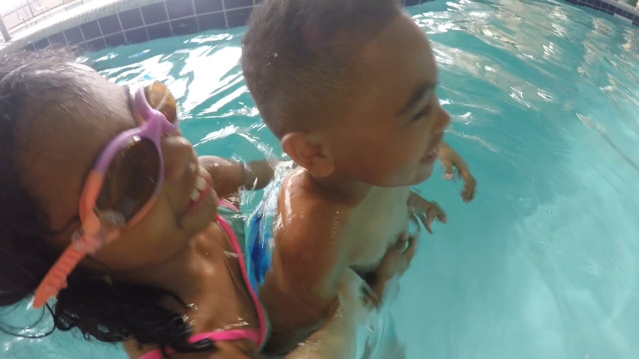 Blasian Babies Lazy River Swim Lesson Warm-up!