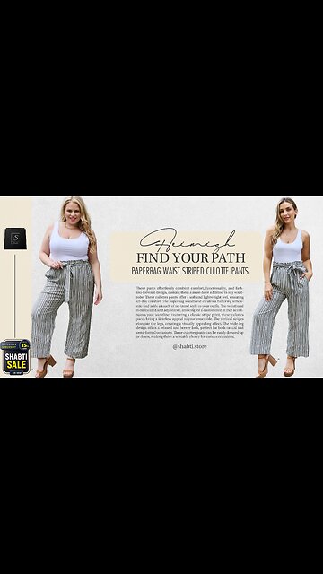 Heimish Find Your Path Full Size Paperbag Waist Striped Culotte Pants