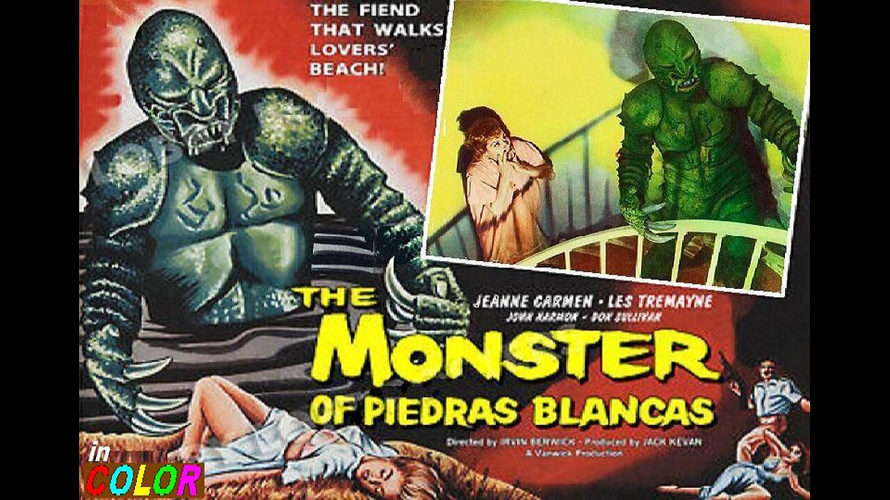 THE MONSTER OF PIEDRAS BLANCAS 1959 Cash-In of Creature from Black Lagoon FULL MOVIE HD & W/S
