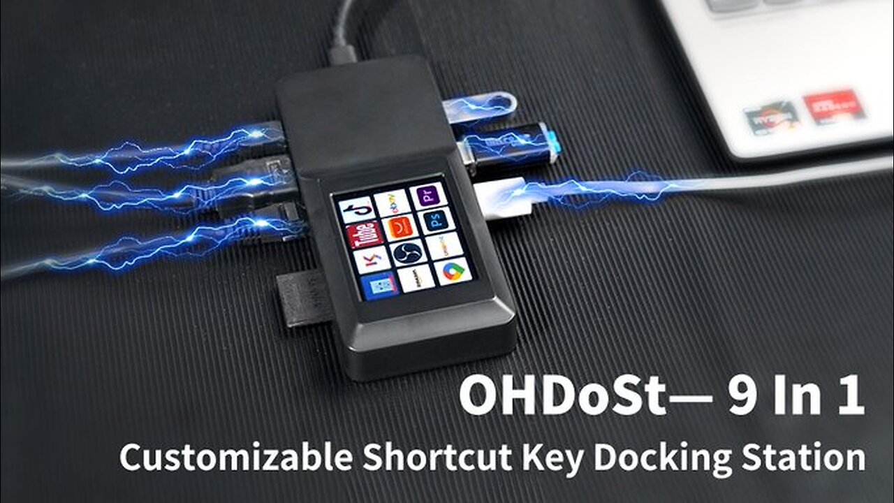 OHDoSt— 9 In 1 Customizable Shortcut Key Docking Station