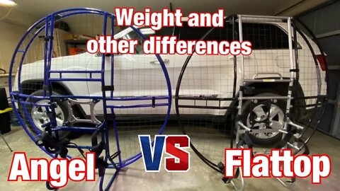 Weight differences between Flattop and Angel paramotors