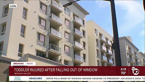 Toddler hospitalized after falling from apartment window in Mission Valley