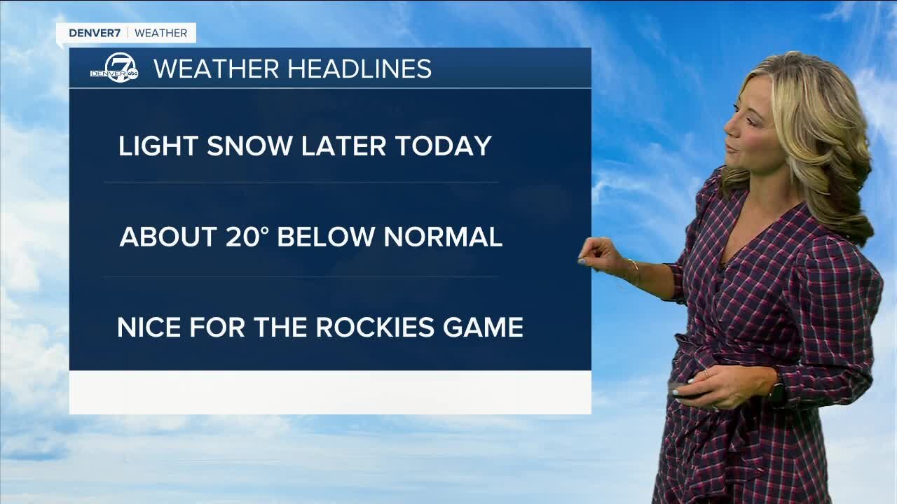 Light snow later today ahead of several warmer days