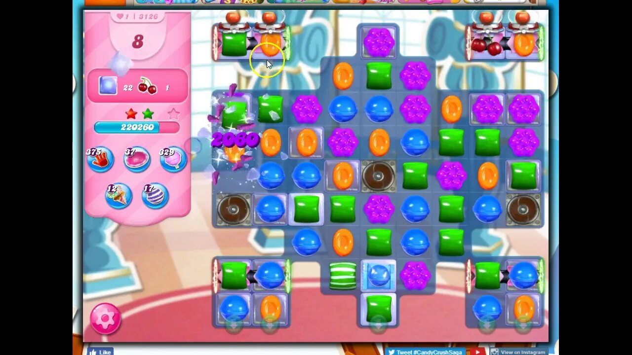 Candy Crush Level 3126 Talkthrough, 25 Moves 0 Boosters