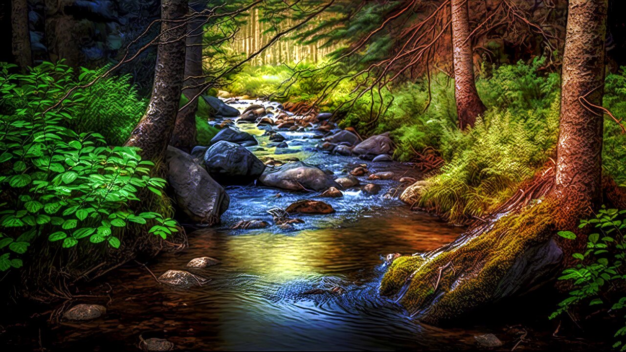 A Forest Stream - Sleep Sounds - BLACK SCREEN - Fall Asleep Fast - Restful Sleep