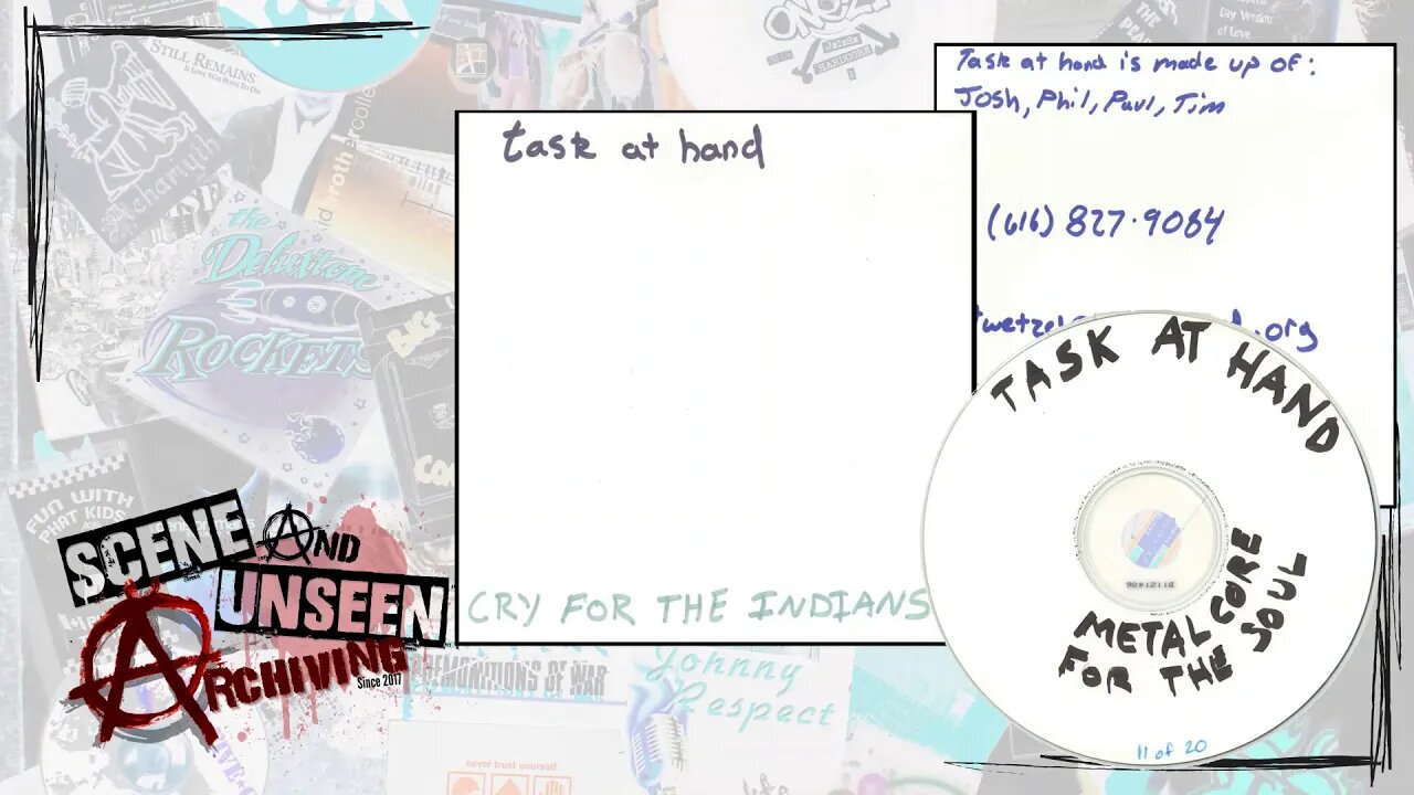 Task at Hand 💿 Cry for the Indians. 1999 Grand Rapids, Michigan Emo-Core. Full 2-song preview EP.