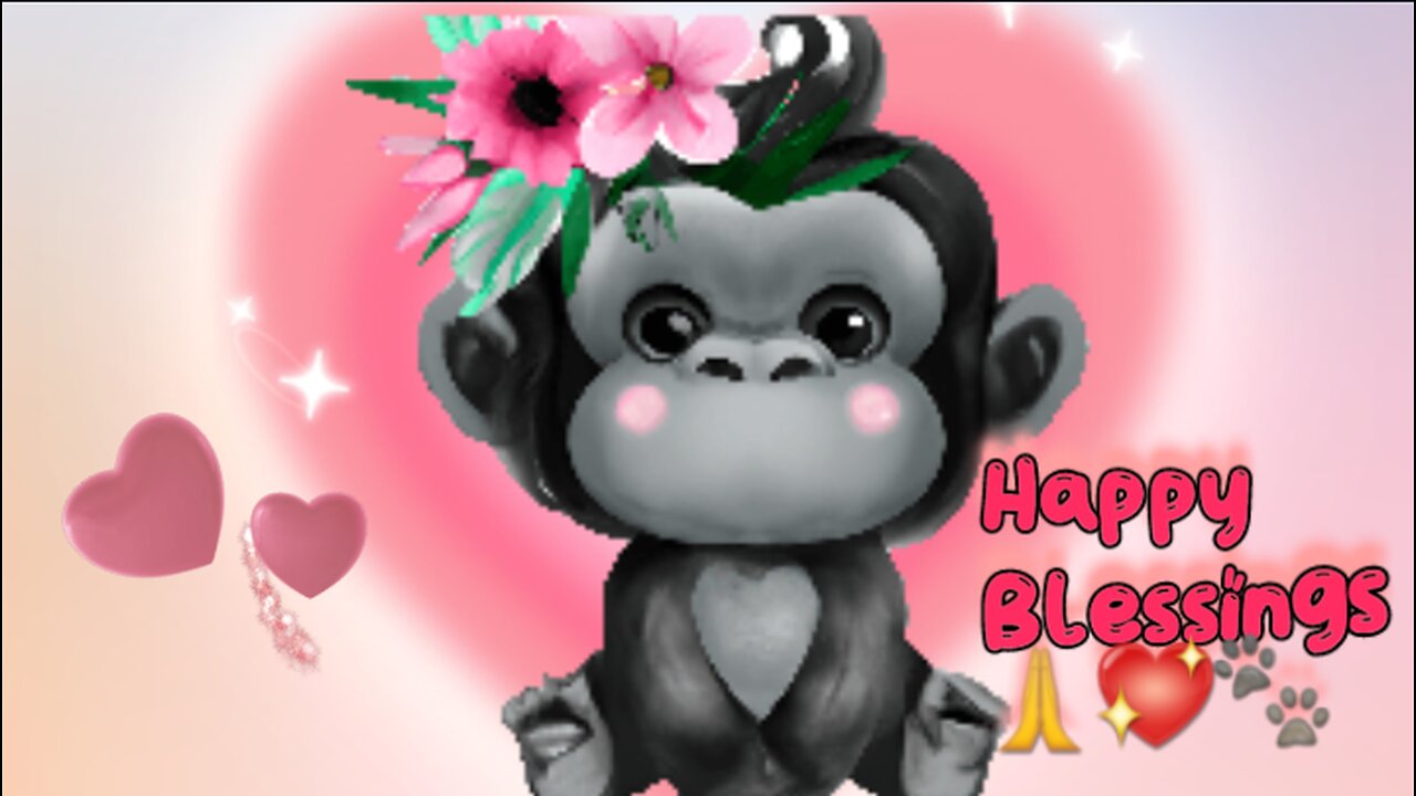 "Follow Baby Gorilla Jameela's Sweet Heart 💖🙏😇🐾🎀🕊️🎼🎶