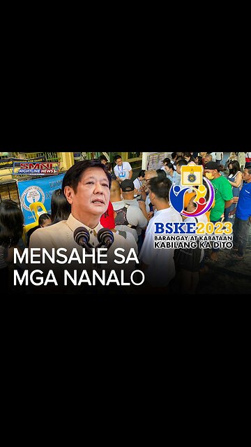 Mensahe ni Pang. Bongbong Marcos sa mga nanalo sa Barangay at Sangguniang Kabataan Elections