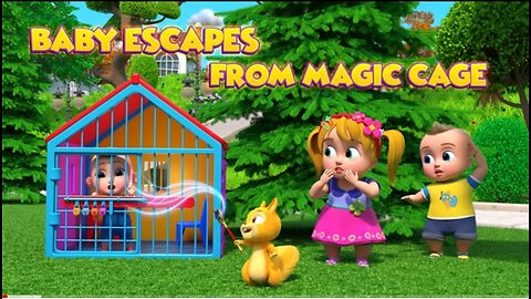 The magic man escapes The baby from The magic cage! Kids outdoor Playtime Cartoon