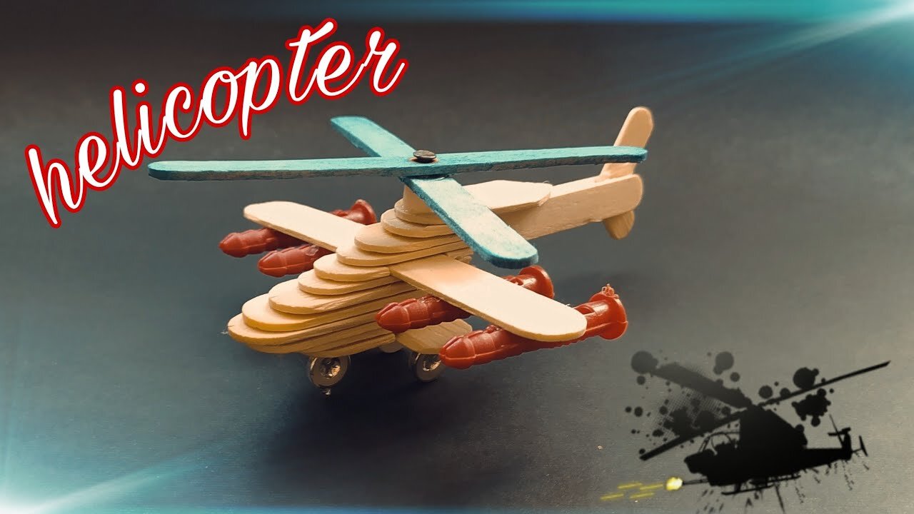 Crafts,popsicle stick crafts/How to make aeroplane ice cream stick