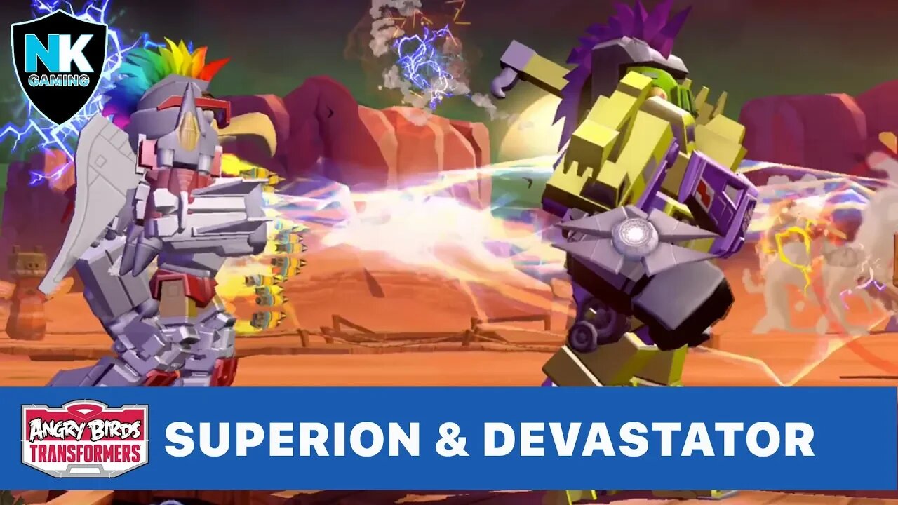 Angry Birds Transformers - Superion & Devastator Team Up In The Desert