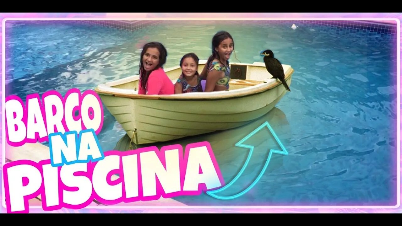 UM BARCO NA PISCINA 😱 construímos um barco ! 3 irmãs demais- kids fun