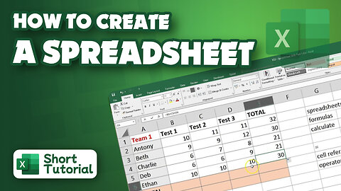 How to create a spreadsheet in Excel