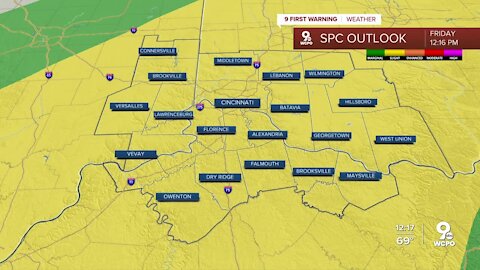 Slight risk for severe weather Friday