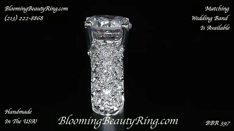 BBR 397 Micropave Diamond Engagement Ring 4 Prongs Handmade In The USA
