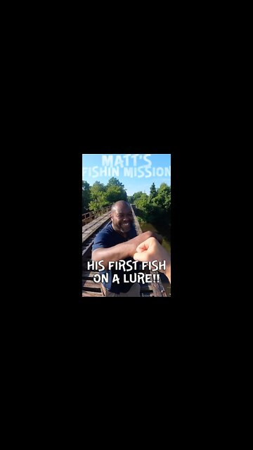 Catching his FIRST fish on a LURE! (short version)