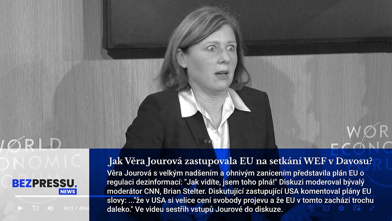 Jak Věra Jourová zastupovala EU na setkání WEF v Davosu?