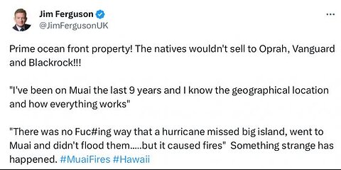 people of Lahaina Hawaii stand up and say "it was not a natural disaster"