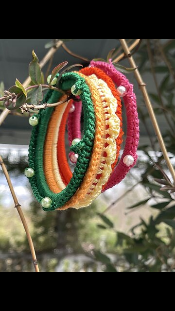 Handcrafted bangles #crochet #craft #art