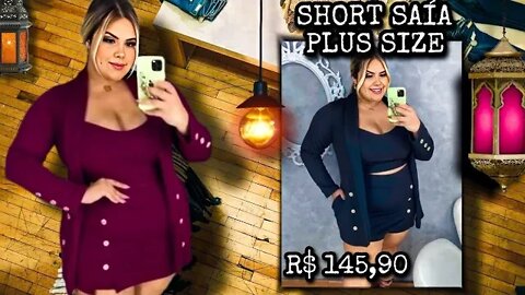 🛑 SHORT SAÍA PLUS SIZE CONJUNTO COMPLETO