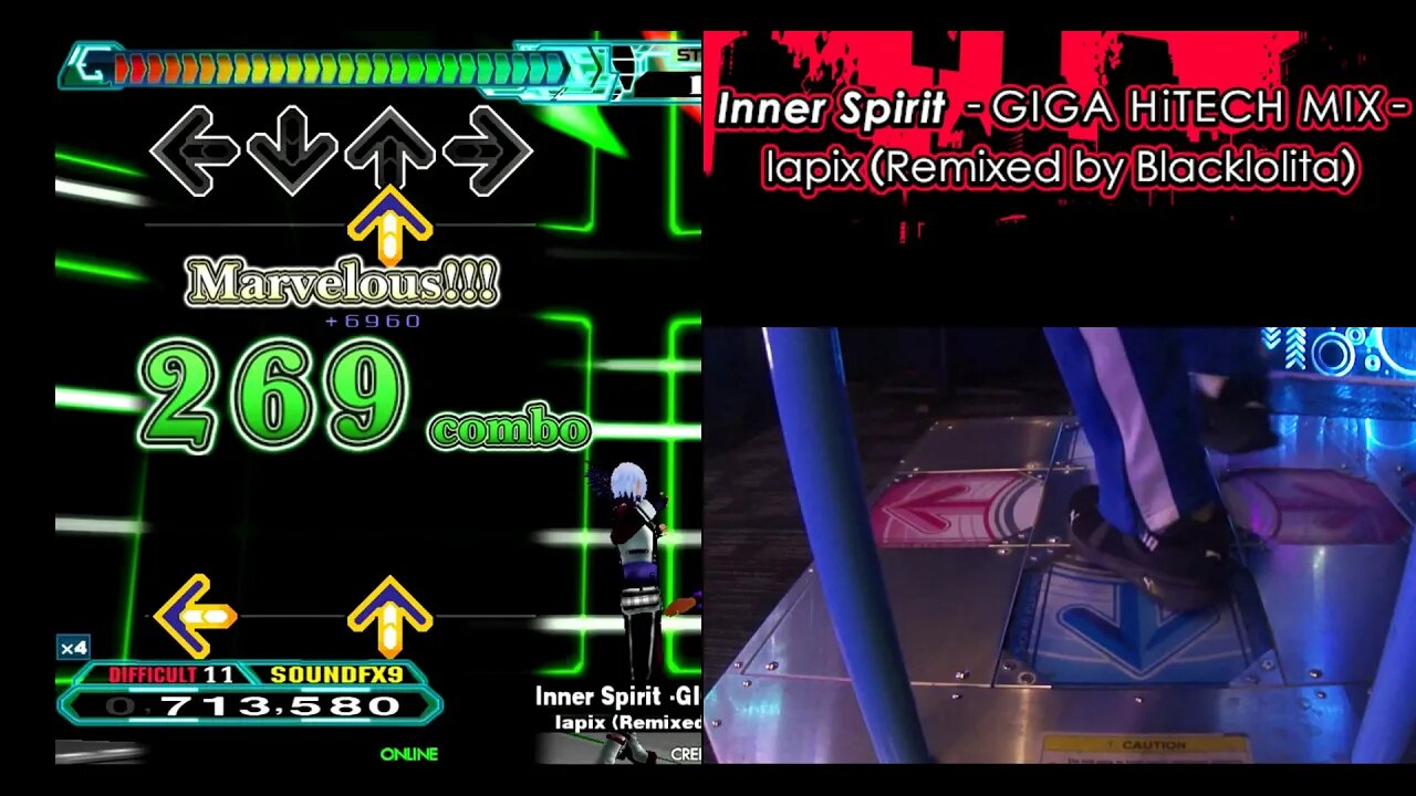 Inner Spirit -GIGA HiTECH MIX- - DIFFICULT - AAA#075 (SDG) on Dance Dance Revolution A20 PLUS (AC)