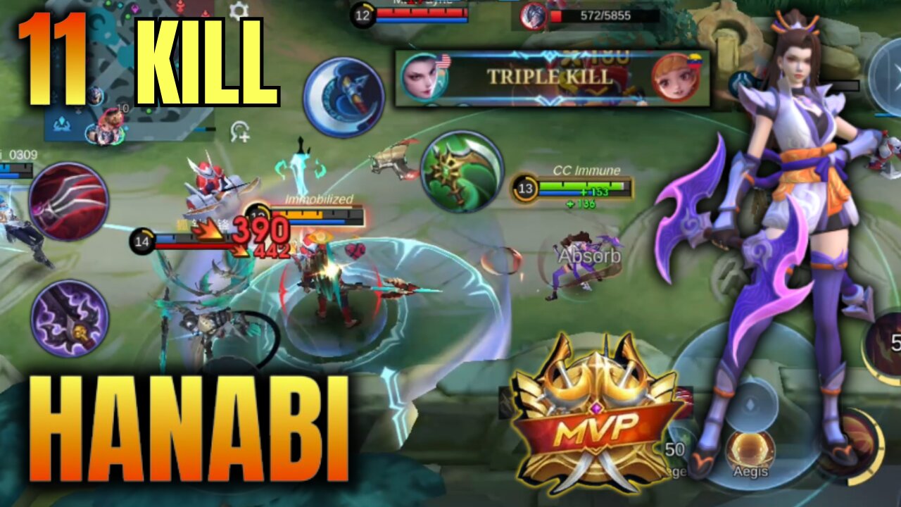 11 Kills! + MVP!! Mythic Ranked Hanabi | MLBB | Mobile Legends | Mobile Legends: Bang Bang |