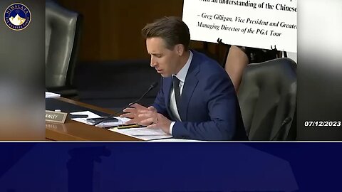 美参议员乔什·霍利：我们不能让共产主义中国收编美国机构。当我看到美国职业高尔夫球协会与中共做生意时，我感到很担心……中共试图利用美国机构作为其极权主义、反乌托邦和坦率地说