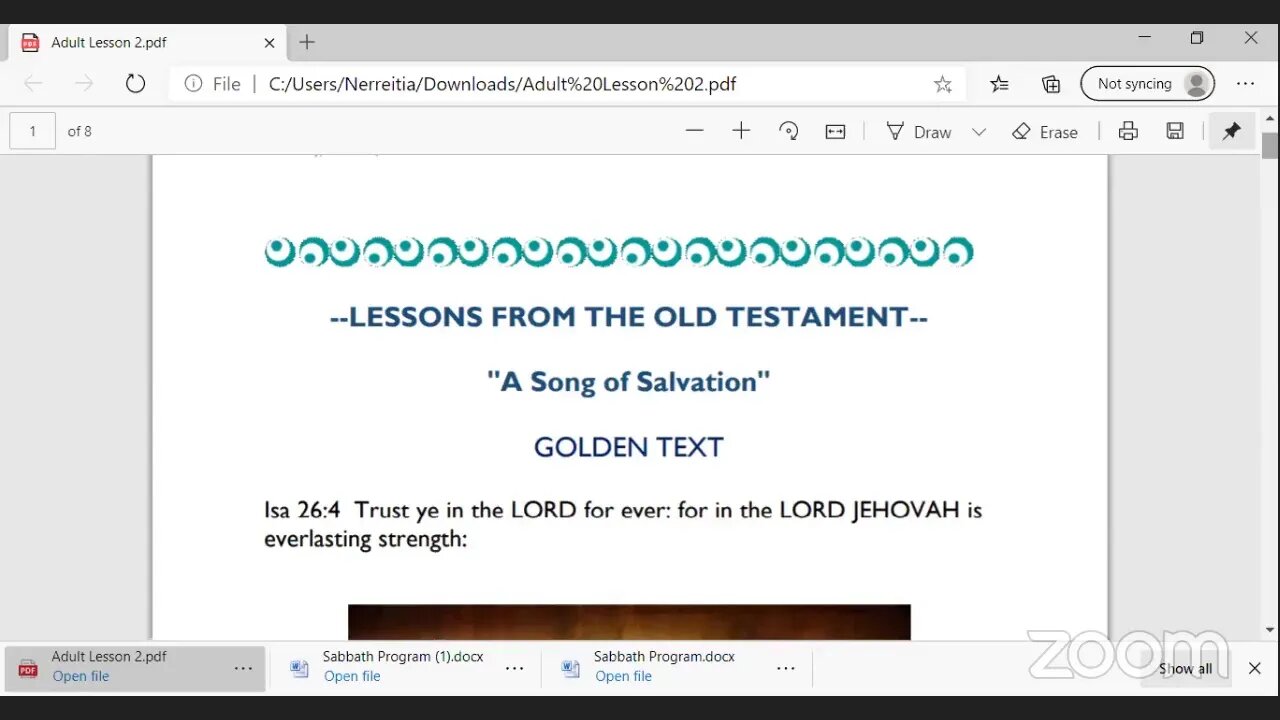 TOPM Ministry's Wecome and Sabbath School