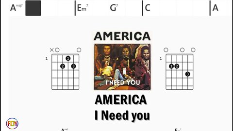 AMERICA I Need you - (Chords & Lyrics like a Karaoke) HD