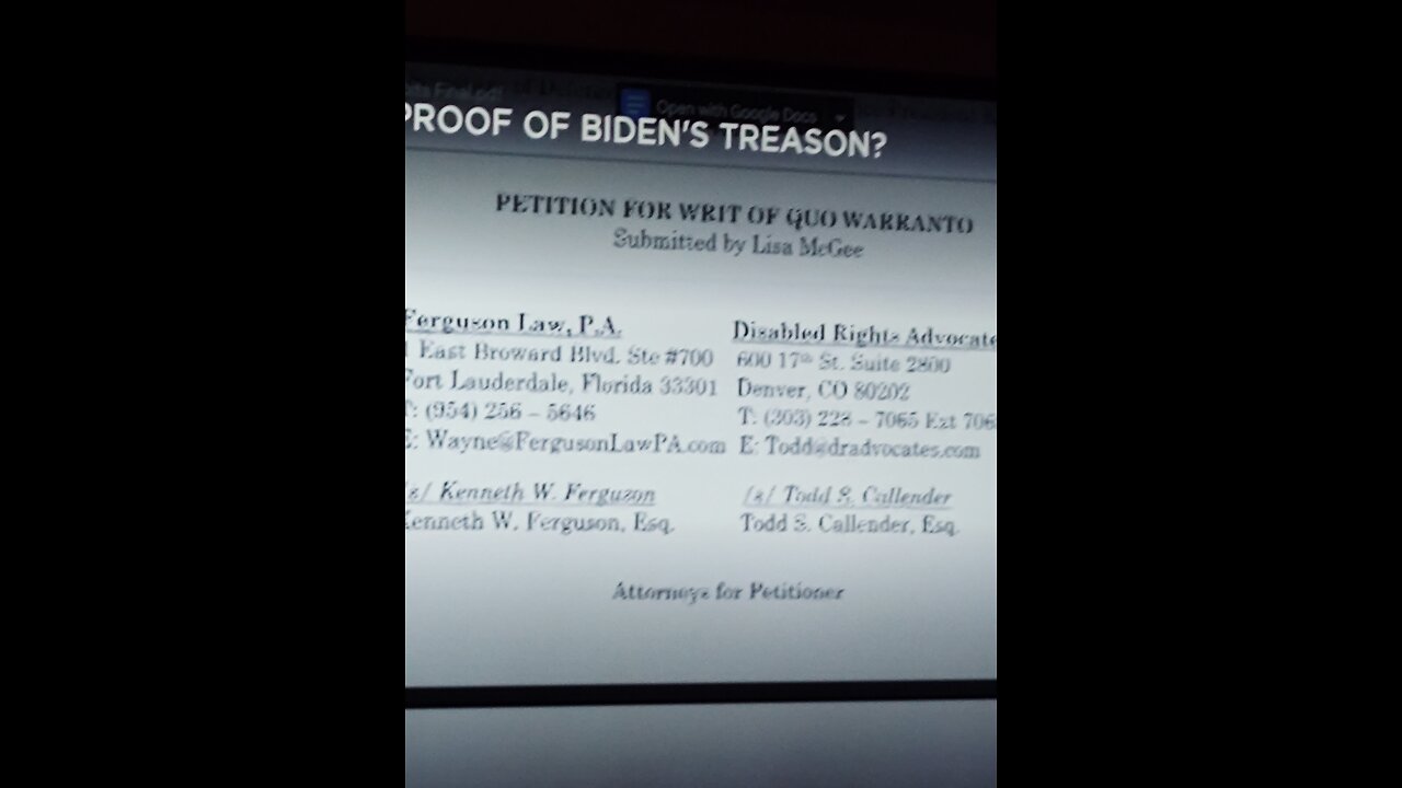 Proof of TREASON Todd Callender Esquire and SGT report