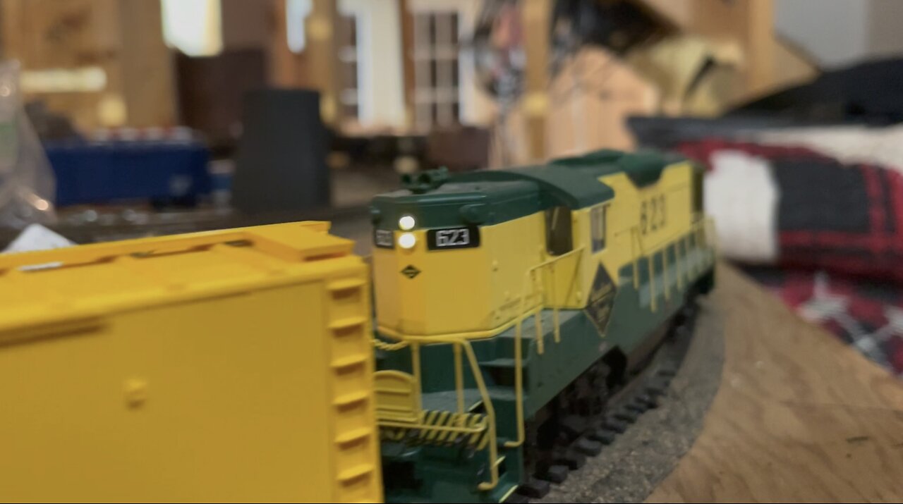 Running trains on my, (not finished) layout