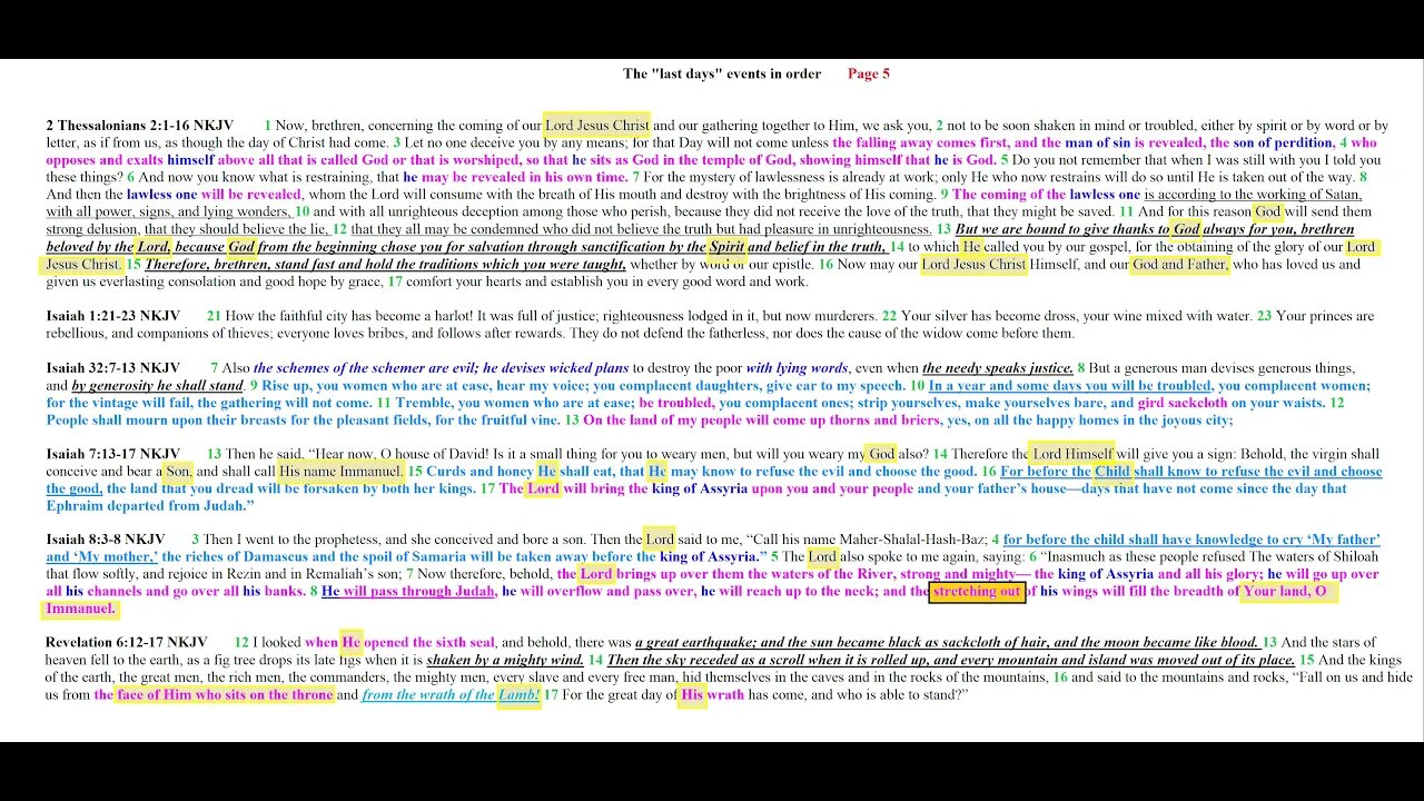 The last days events in order Page 5