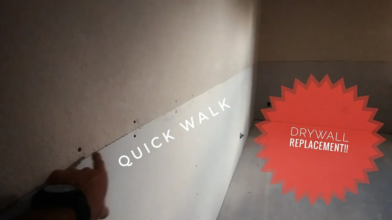 Flooded house drywall replacement- Quick walk.