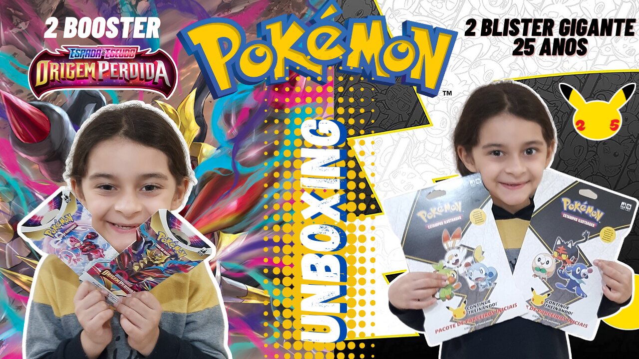 ABRI 2 BOOSTER ORIGEM PERDIDA E 2 BLISTER GIGANTE 25 ANOS / POKEMON TCG