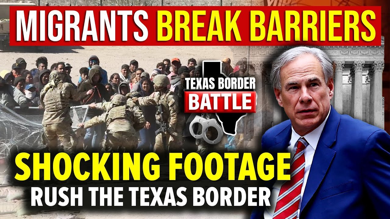 IT BEGINS… MIGRANTS BREAK BARRIERS 🔥 RUSH THE TEXAS BORDER "SHOCKING FOOTAGE" 🚨 TEXAS BORDER NEWS