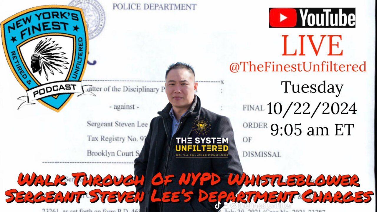 NYPD WhistleBlower Sergeant Steven Lee Walks Through His NYPD Charges