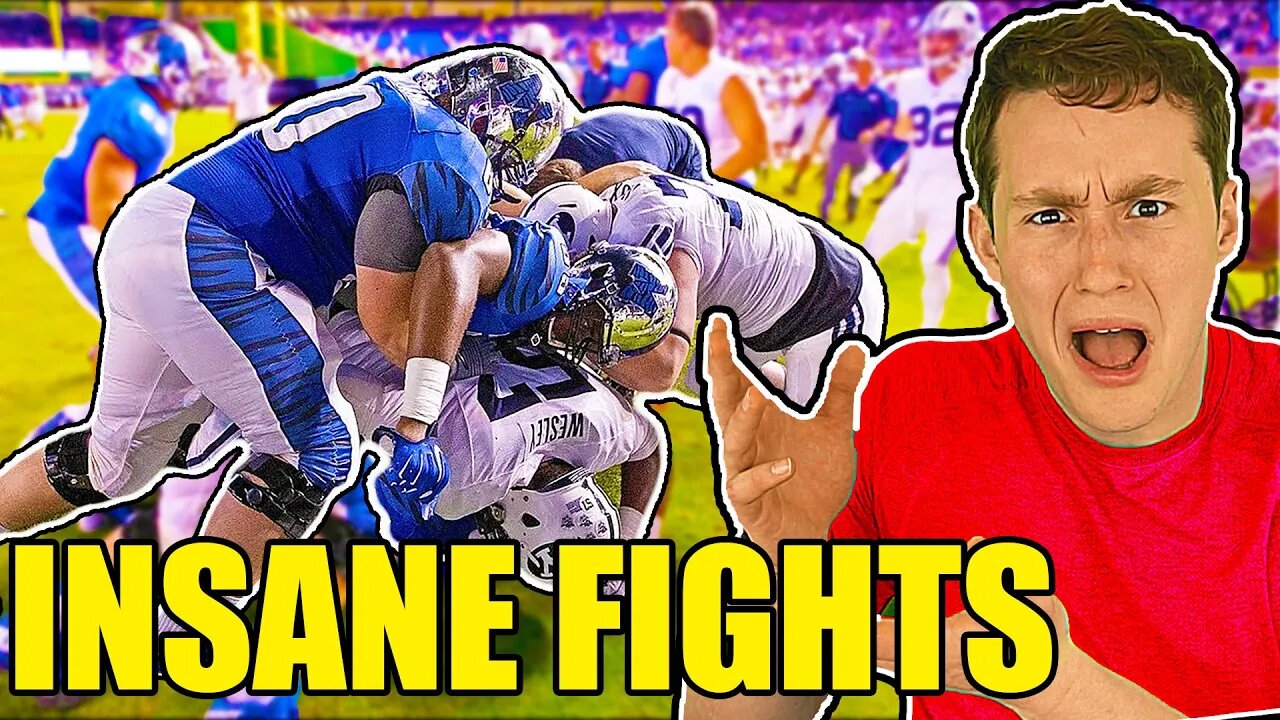 INSANE COLLEGE FOOTBALL FIGHTS (terrible sportsmanship, but fun to watch...)