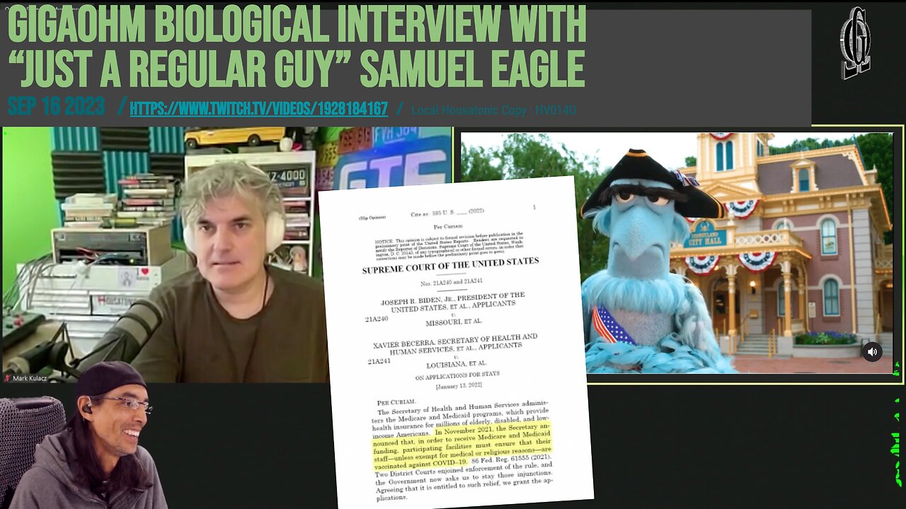 GigaOhm Biological - w/ “Just a regular guy” Samuel Eagle [SEP 16 2023] JJ Couey / Vaccine mandates