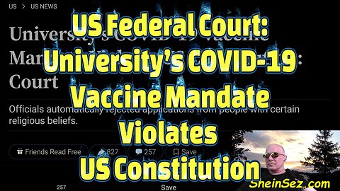 US Federal Court: University’s COVID-19 Vaccine Mandate Violates US Constitution-536