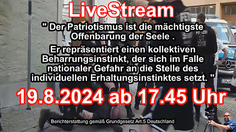 Live Stream on 19.8.2024 from ASCHERSLEBEN Reporting according to the Basic Law Art.5 Germany