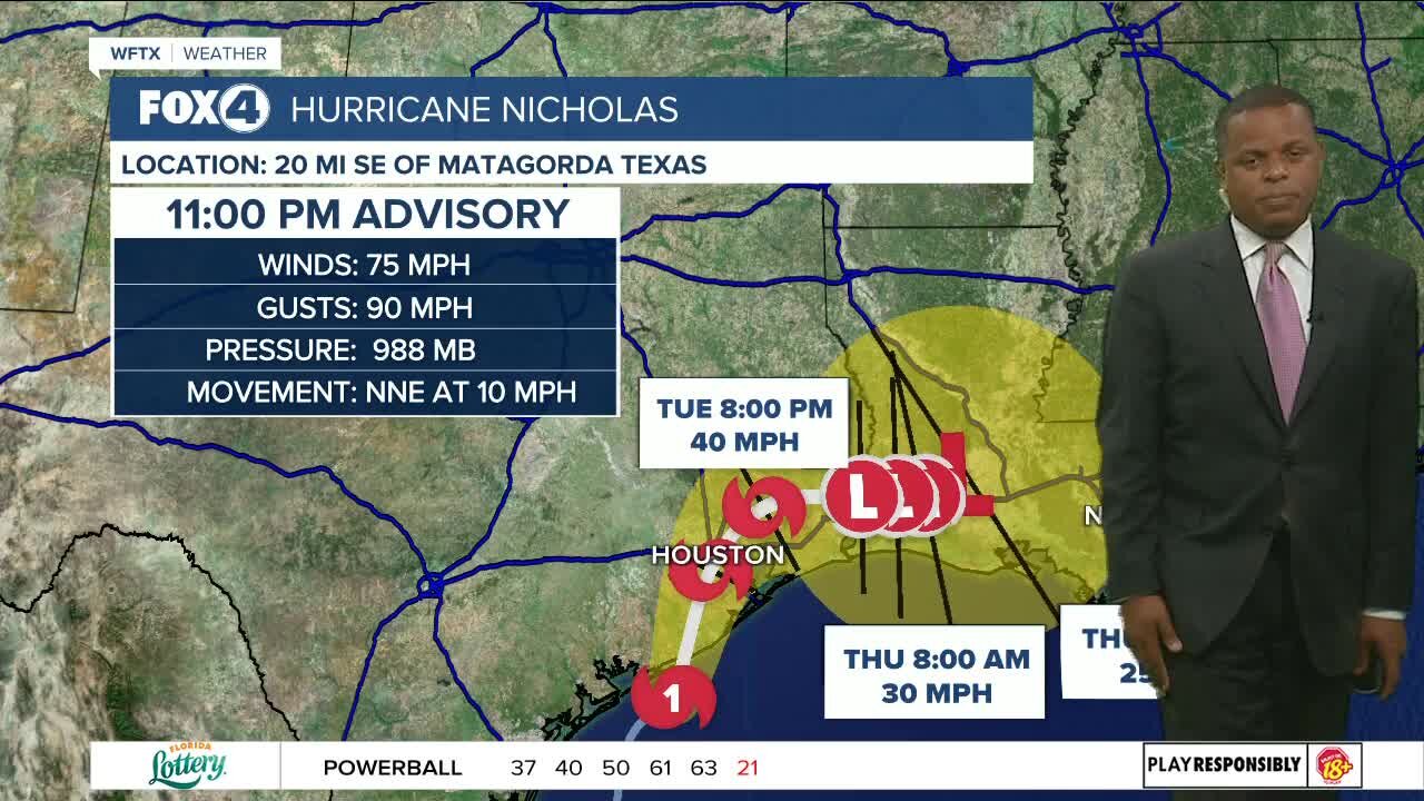 Nicholas becomes a hurricane...11 PM Update