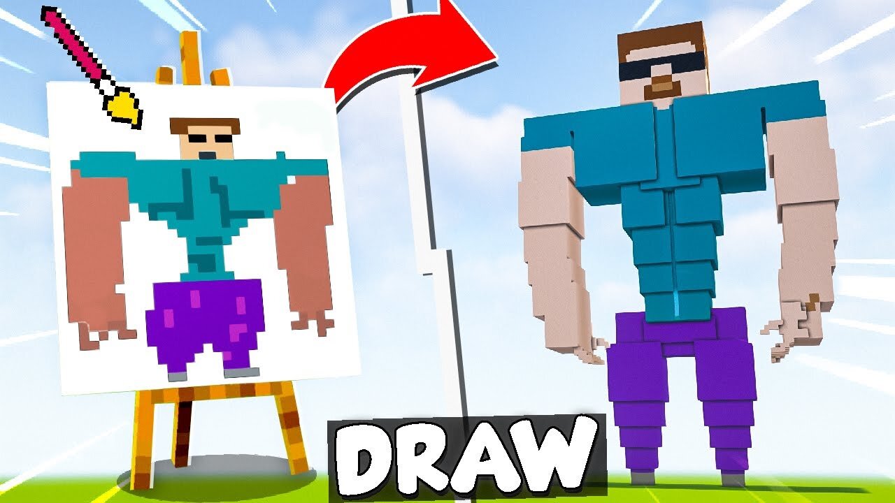 NOOB vs PRO: DRAWING BUILD COMPETITION in Minecraft