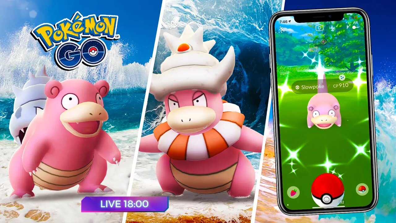 🕕 SHINY SLOWPOKE, SLOWBRO E SLOWKING E AGORA!!! MONTANHA DE DOCES! POKÉMON GO Hora do Holofote!