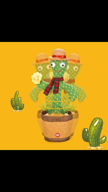 TIK Tok Electronic Dancing Cactus Toy,Education Toys Very Funny can Sing+Repeat Dance Recording LED