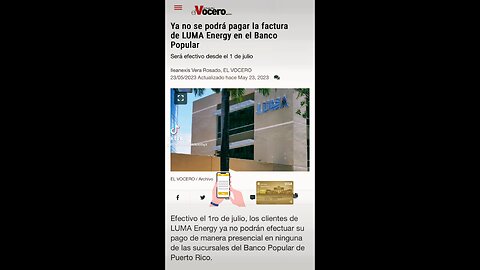 YA NO SE PODRÁ PAGAR FACTURA DE LUMA DE FORMA PRESENCIAL EN EL BANCO POPULAR DE PR