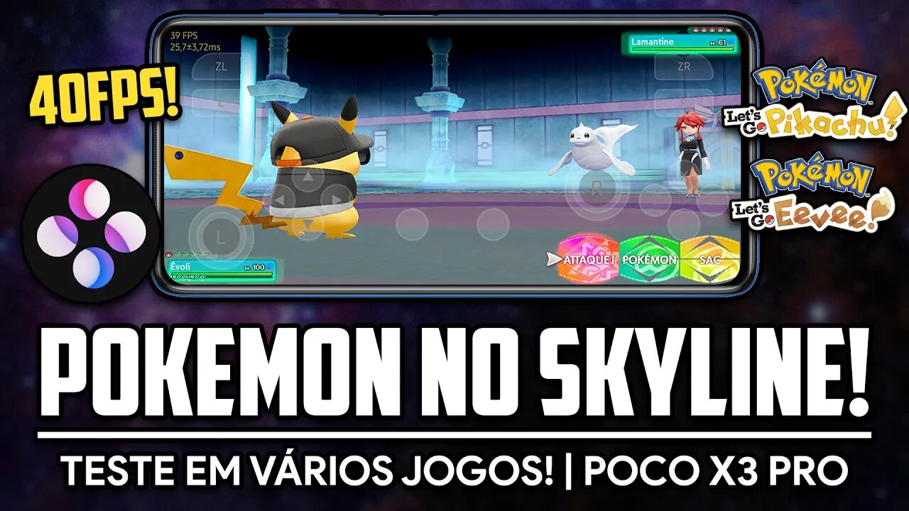 POKÉMON RODANDO NO SKYLINE! | Emulador de SWITCH de GRAÇA | TESTE EM VÁRIOS JOGOS NO POCO X3 PRO!