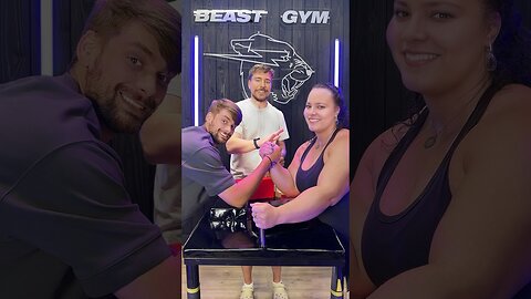 Can You Beat A Girl In Arm Wrestling - MrBeast Short Video 17