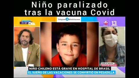 NiÑo paralizado tras la vacuna covid.