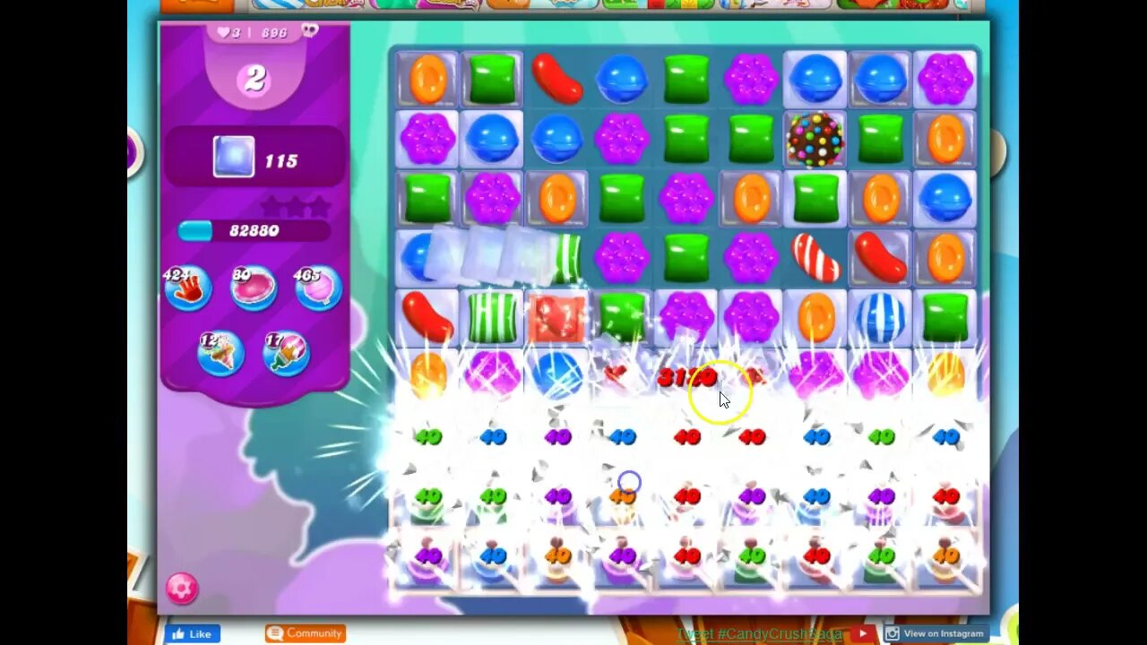 Candy Crush Level 896 Talkthrough, 15 Moves 0 Boosters